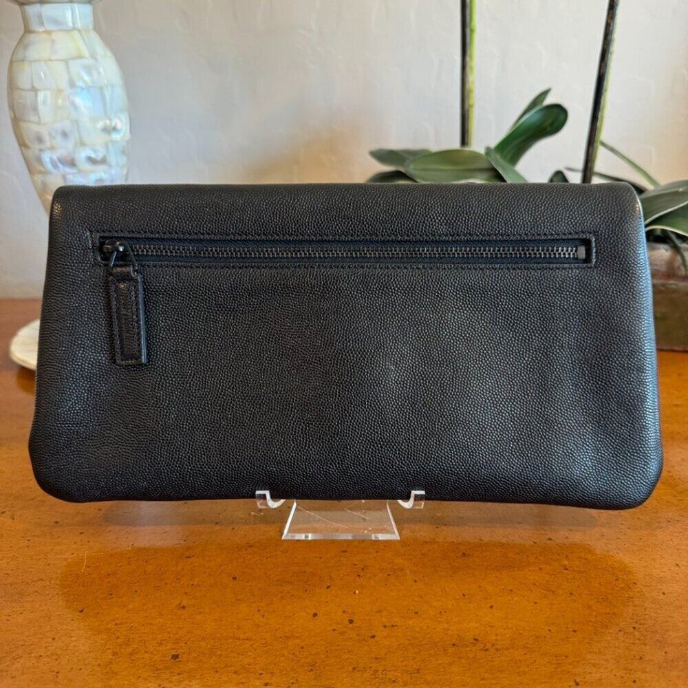Yves Saint Laurent West Hollywood Flap Clutch Black Leather - Picture 3 of 9